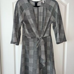 Gypsies & Moondust Black and White Plaid Long Sleeve Dress